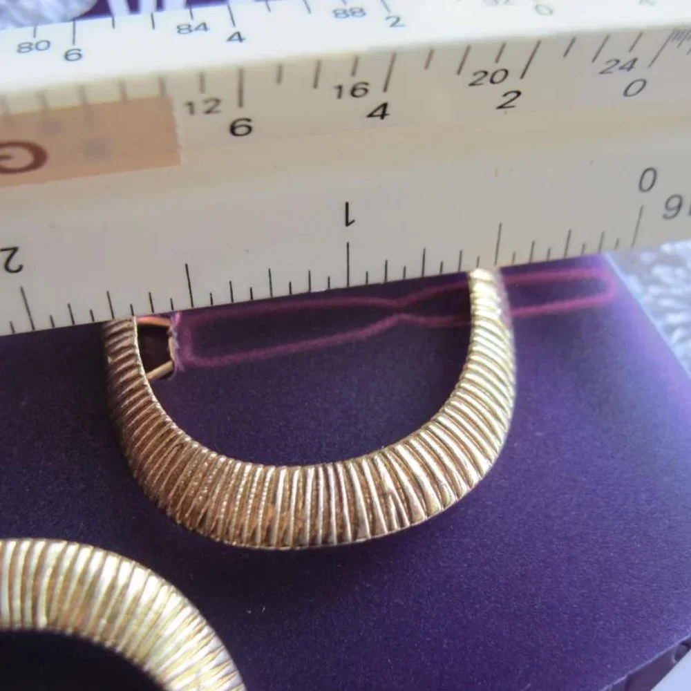2 Goody Boutique Oval Textured Metal Hair Barrettes Secure Back Clips Stay Tight